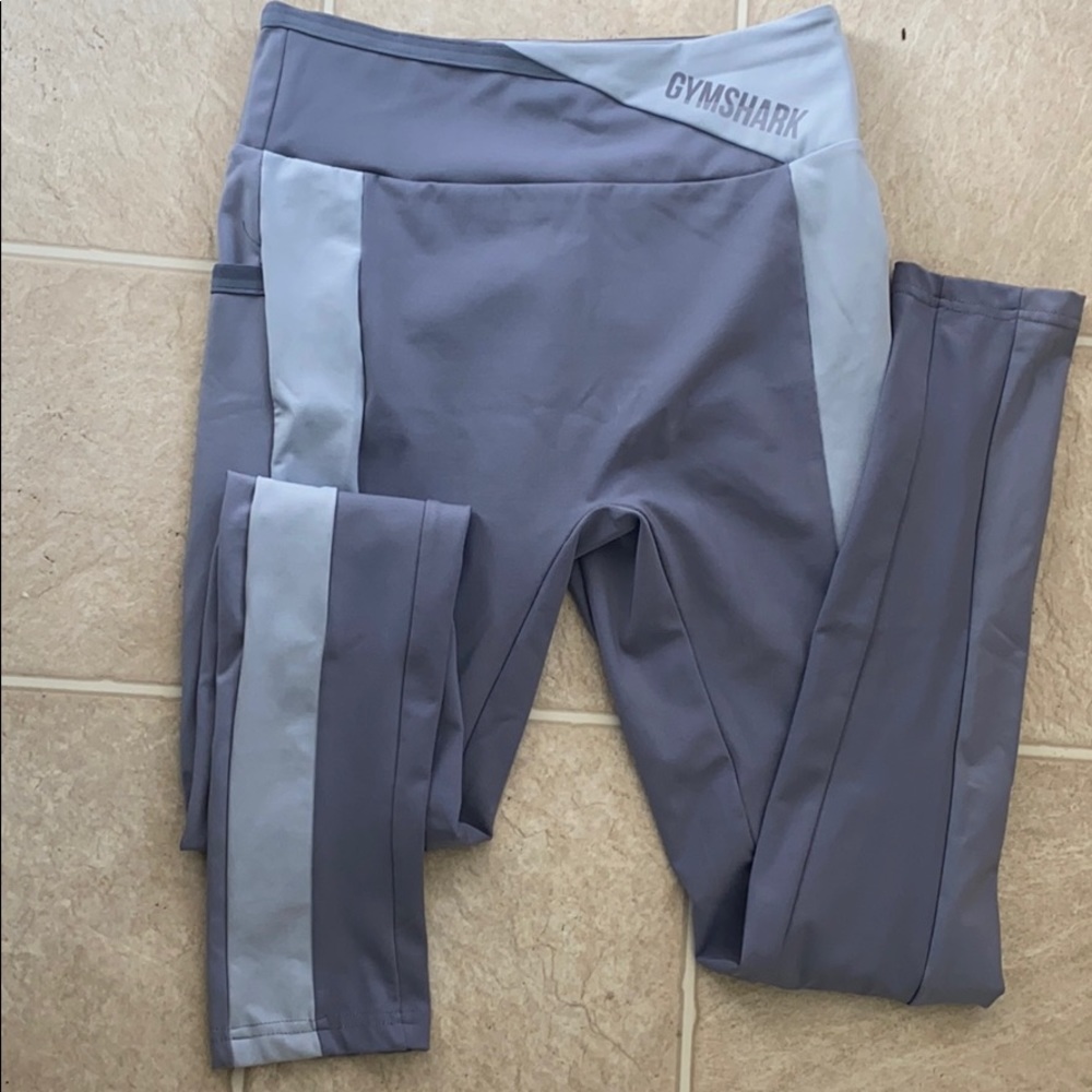 GYMSHARK color block leggings - steel blue
